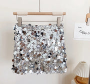 Silver Sequin Skirt