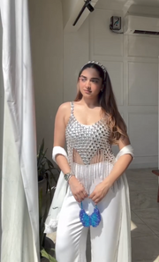 Silver Rhinestone Top