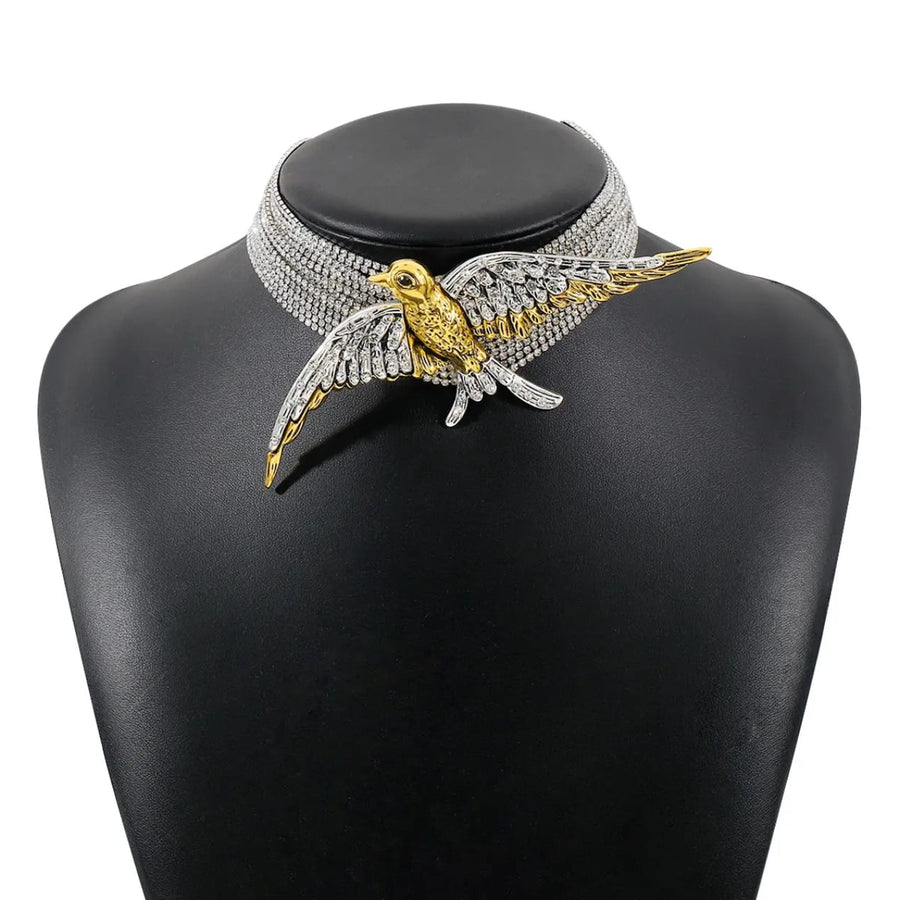 Rhinestone Bird  Necklace