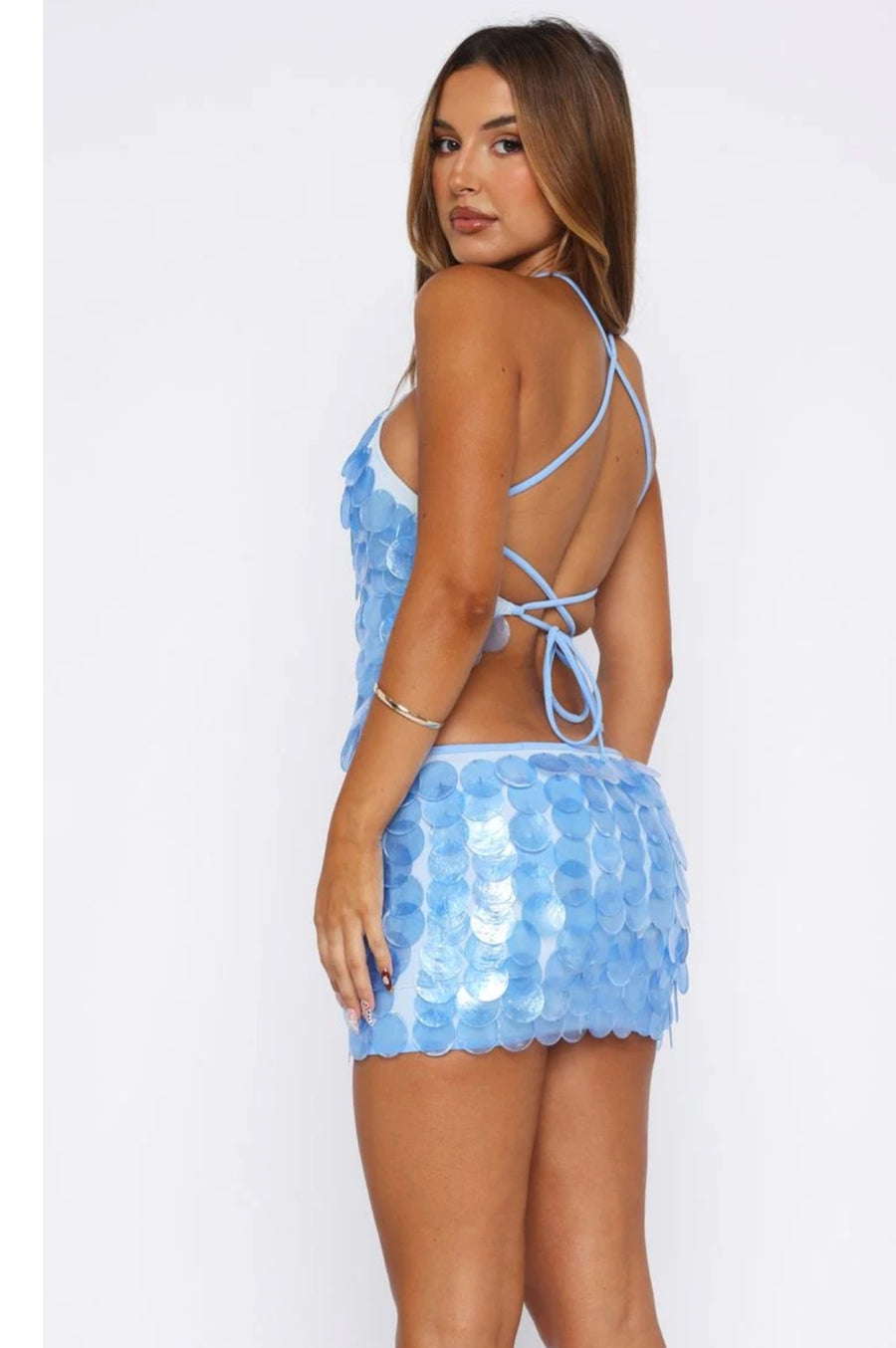 Sky blue shell top