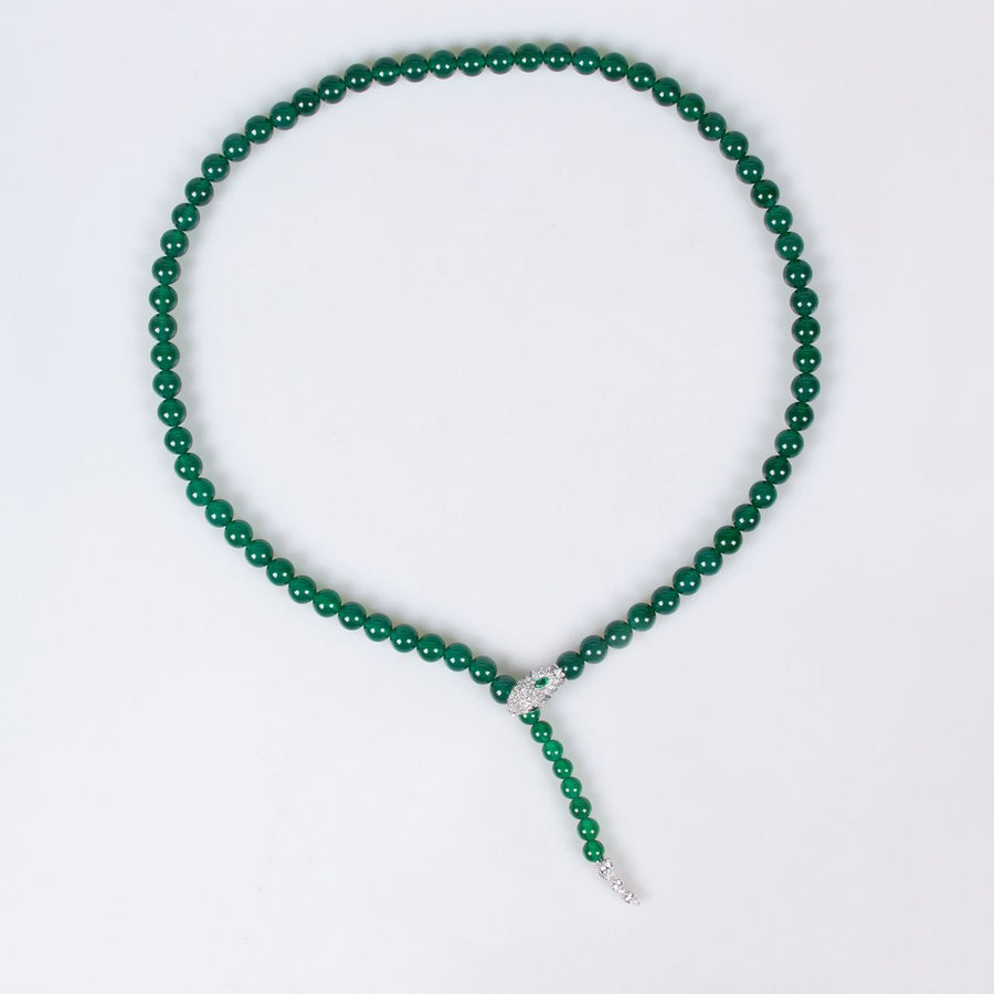 Green Beads Snake Pendent
