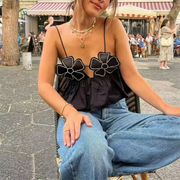 Black flower top