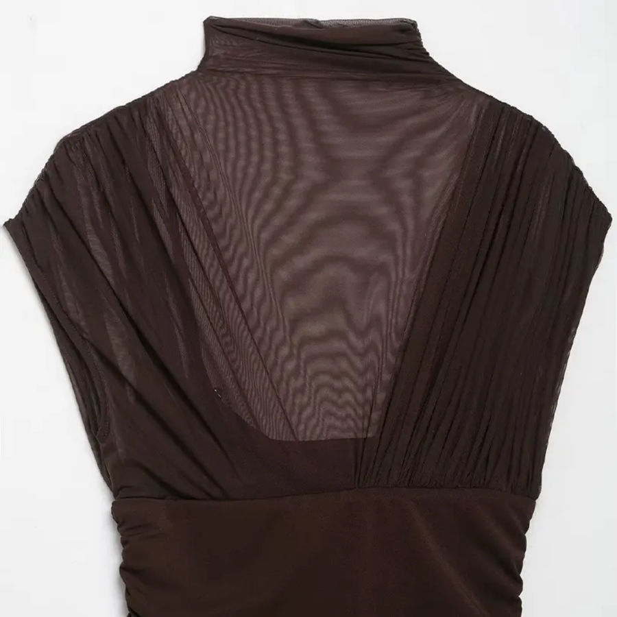 Brown Frill Dress