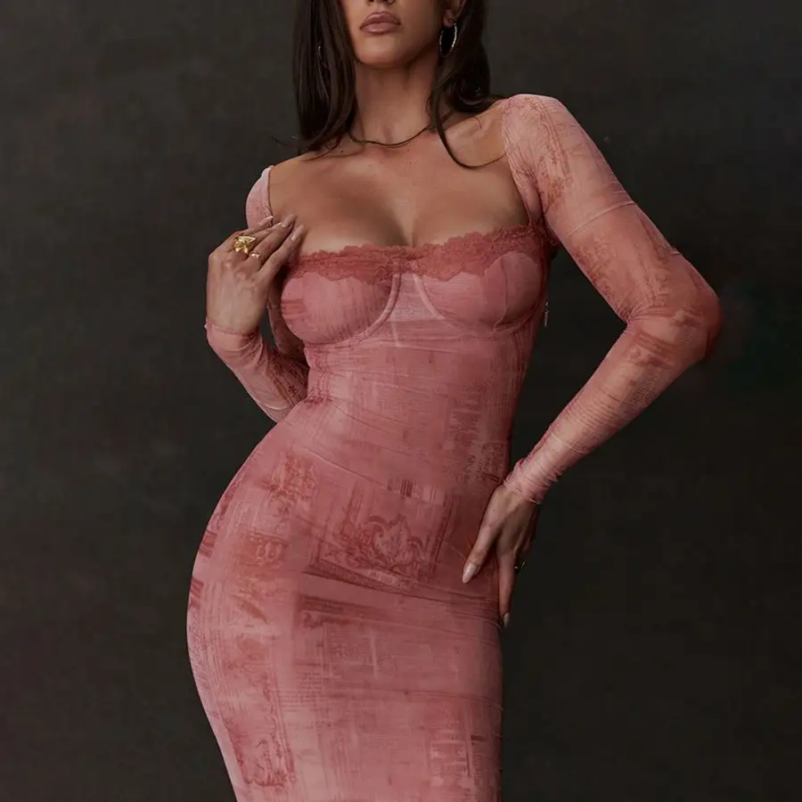 Pink full sleeves Dress