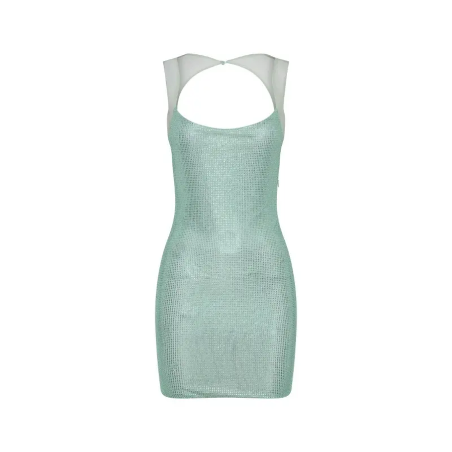 Mint Green Rhinestone Birthday Dress