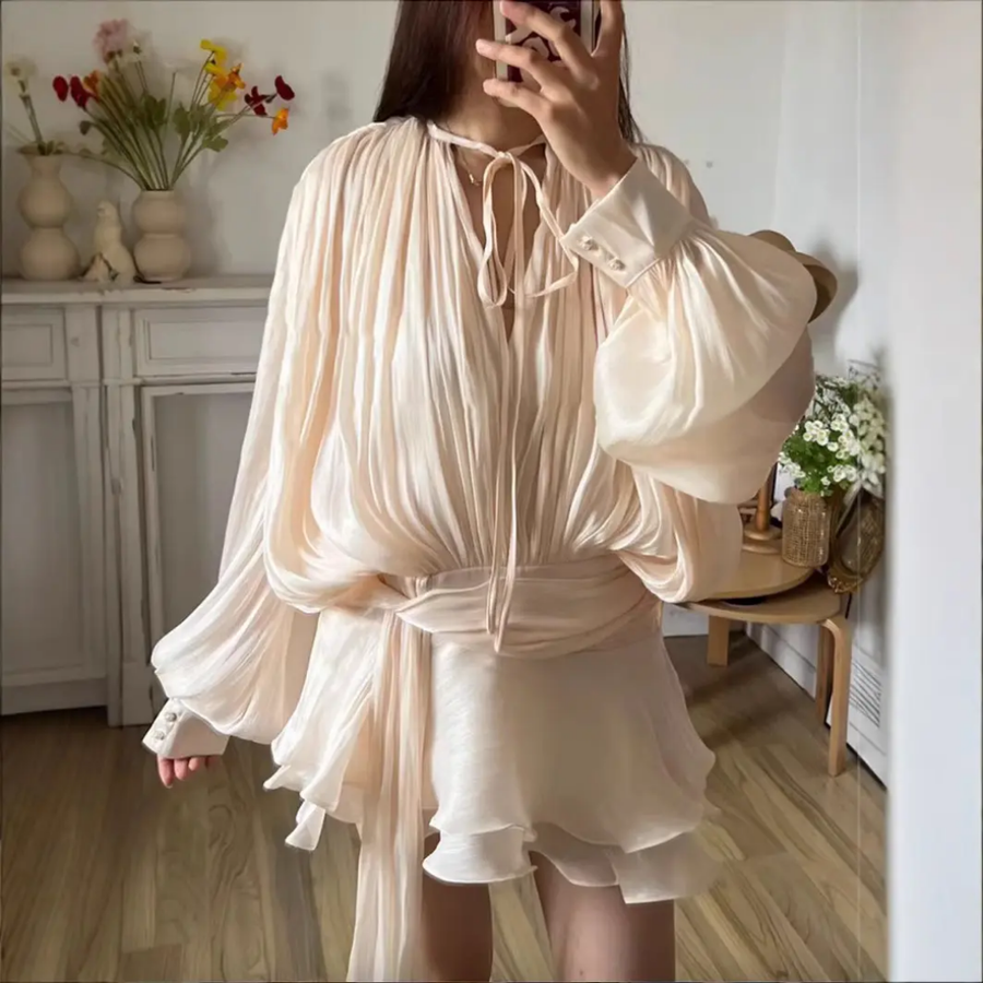 Ruffled White Dress