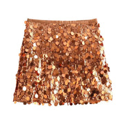 Orange Sequin Skirt