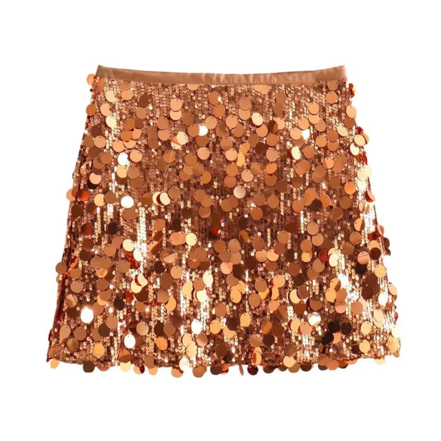 Orange Sequin Skirt