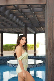 Off White Lush Isle Corset Beachwear Set