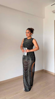 Black Rhinestone Dress
