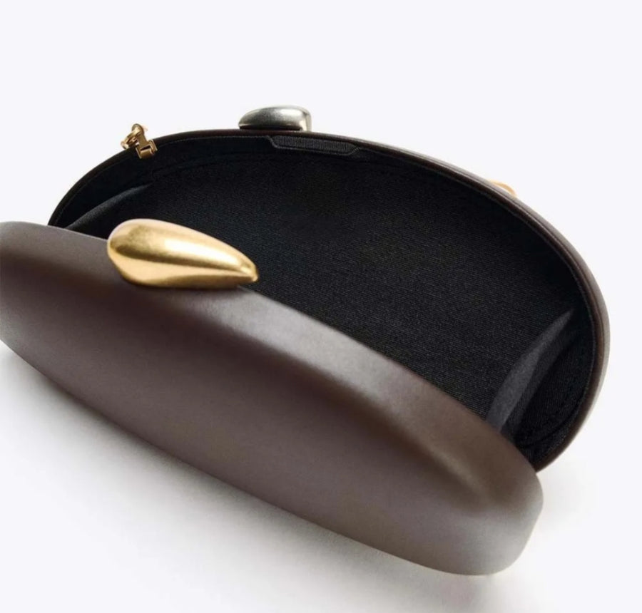 Leather Acrylic clutch