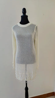 Crochet Pearl Dress (White)
