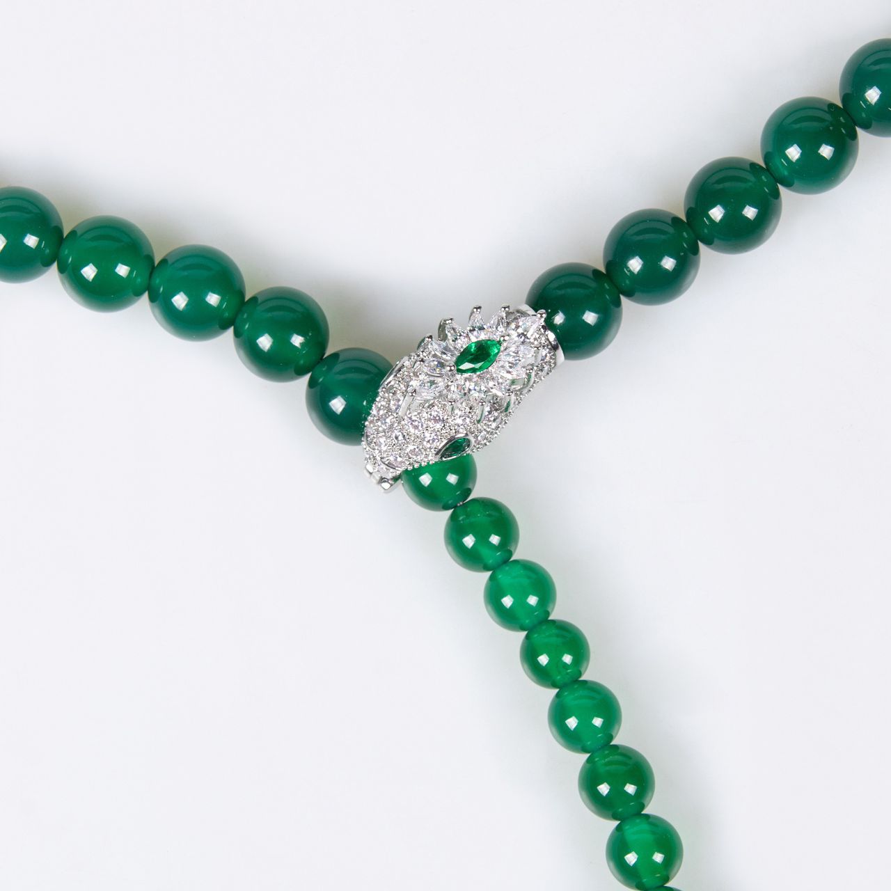 Green Beads Snake Pendent