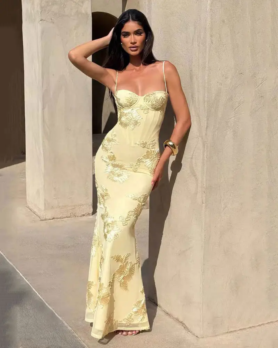 Flower Print Long Dress