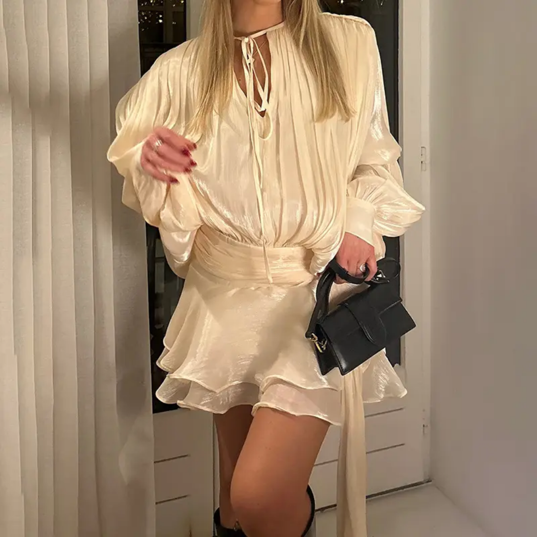 Ruffled White Dress