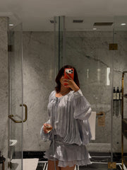 Ruffled Dress Light Blue