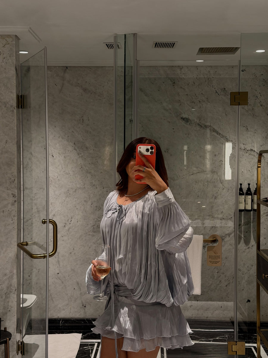 Ruffled Dress Light Blue
