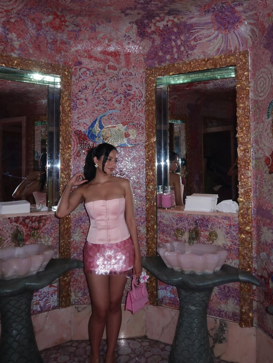 Pink shell skirt