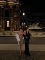 Rhinestone Diamond Backless Dress