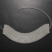 Gold and silver Rhinestone Chain Necklace