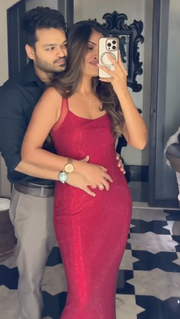Rhinestone Red Dress Full Length