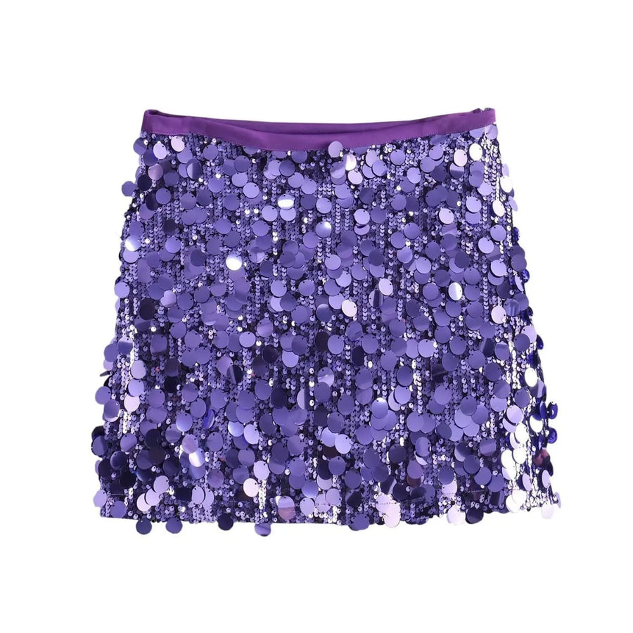 Purple Sequin Skirt