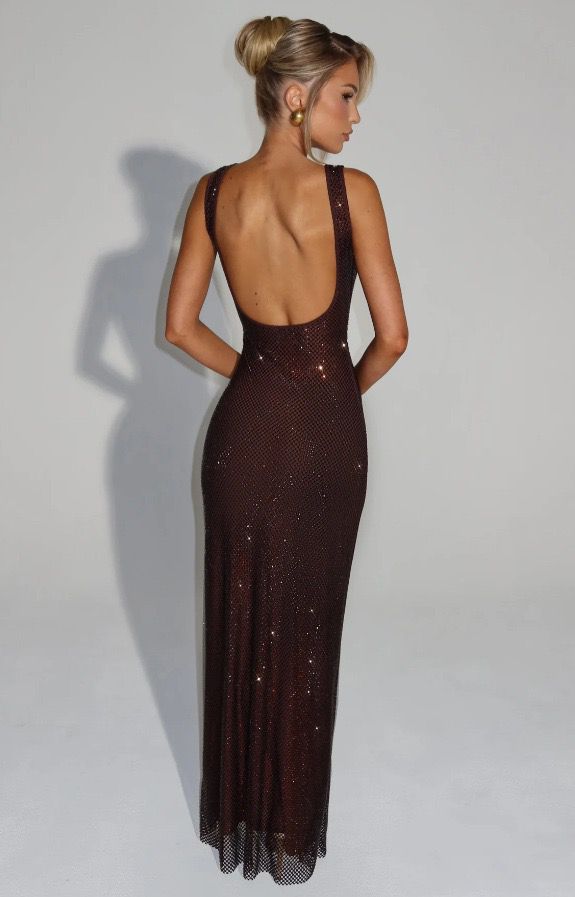 Rhinestone Diamond Full Length Dress