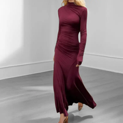 Burgundy Full sleeves Dress