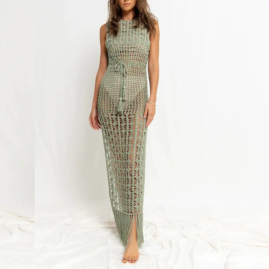 Crochet Green Beach Cover Up