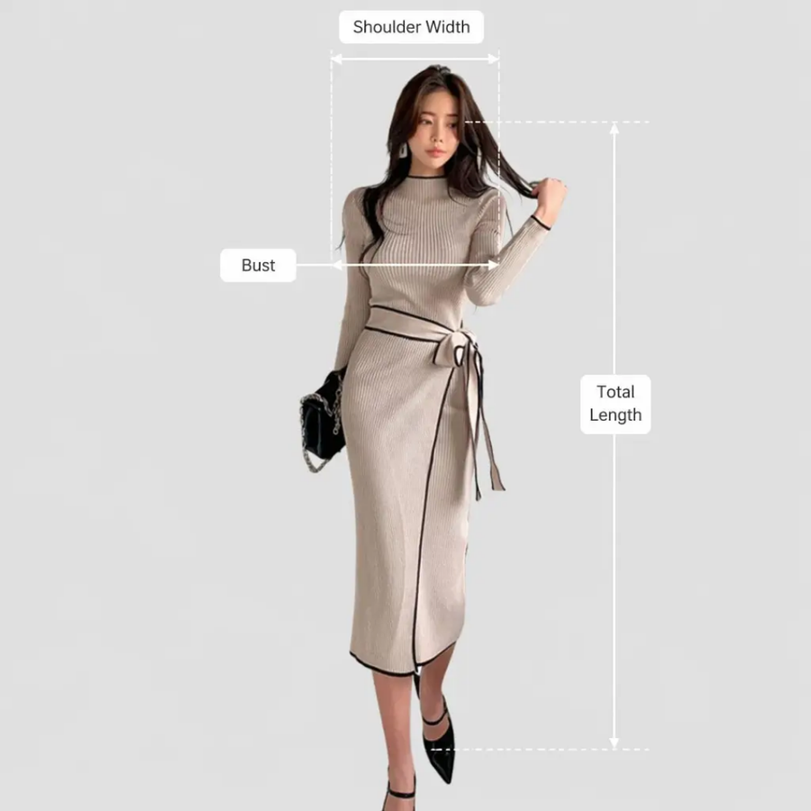 Elegant Knit Wrap Dress