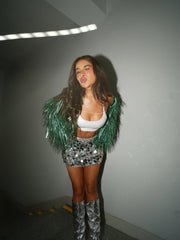 Silver Sequin Skirt