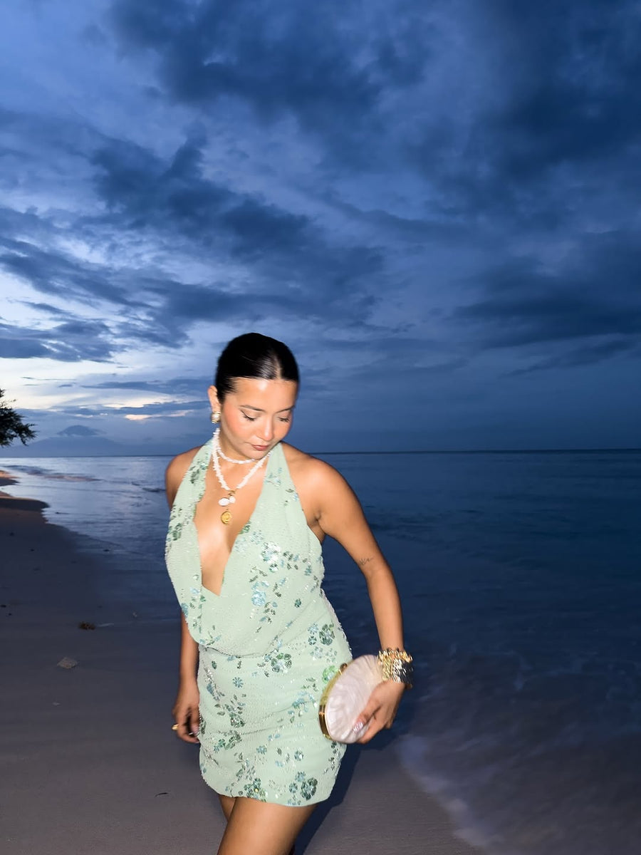 Sequin Backless Mini Dress