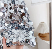 Silver Sequin Skirt