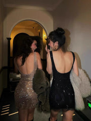 Rhinestone Black Diamond Dress