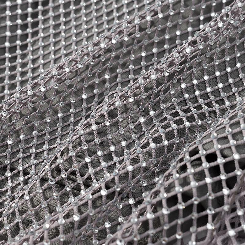 Short Rhinestone Grey Dress