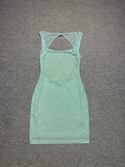 Mint Green Rhinestone Birthday Dress