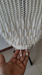 Crochet Pearl Dress (White)