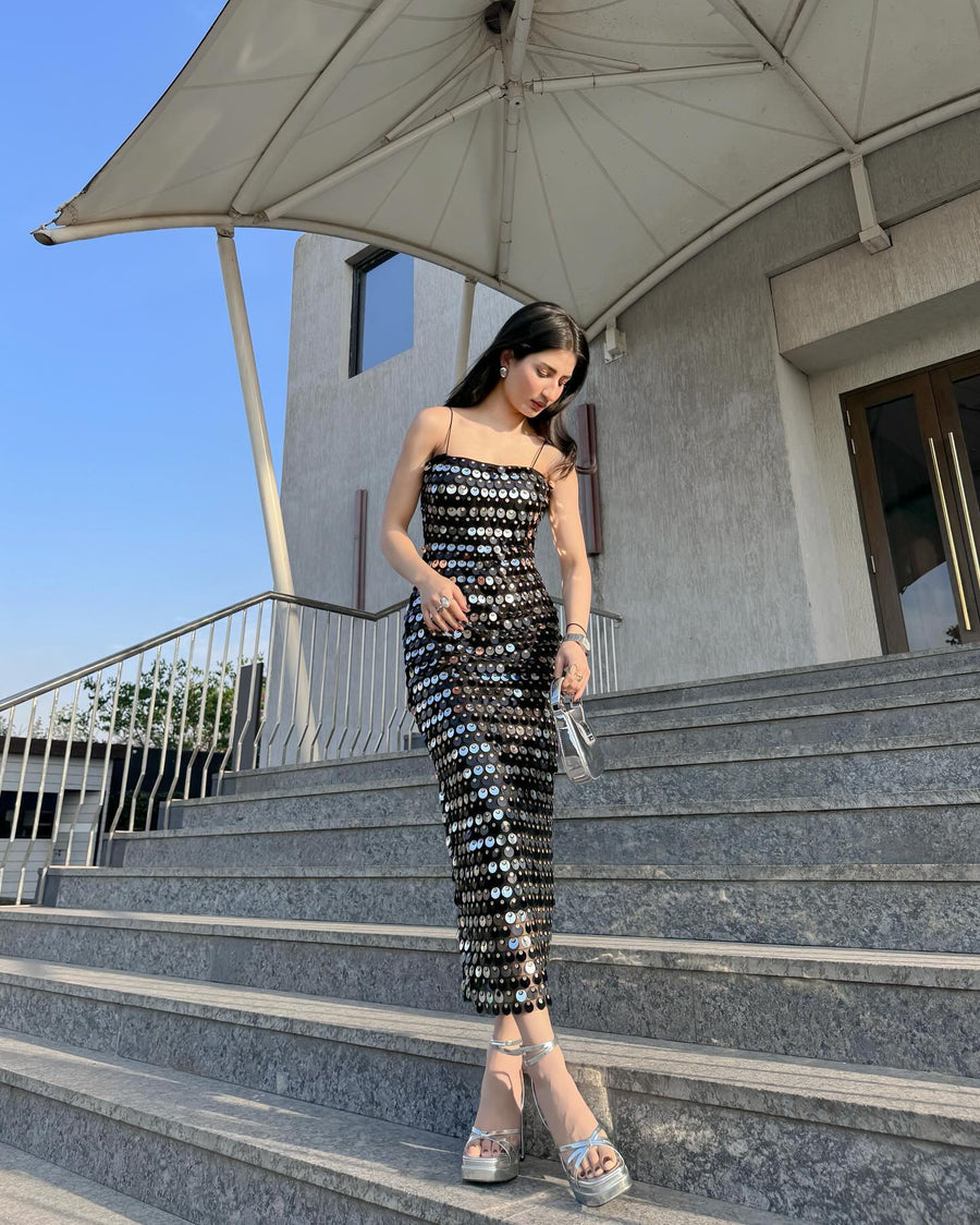 Black Sequined Siren Dress