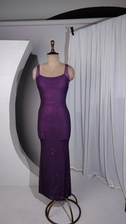 Embellished Purple Rhinestone Dress