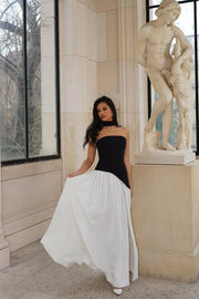 Black and white Slit Dress