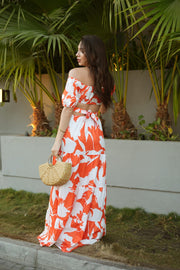 White And Orange Beachwear