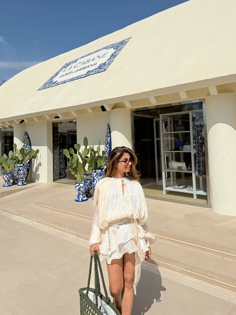 Ruffled White Dress
