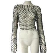 Mesh long sleeves Pullover