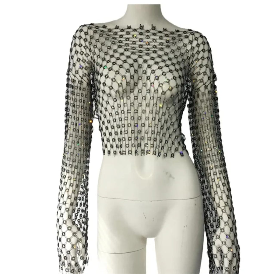 Mesh long sleeves Pullover