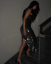 Black Sequined Siren Dress