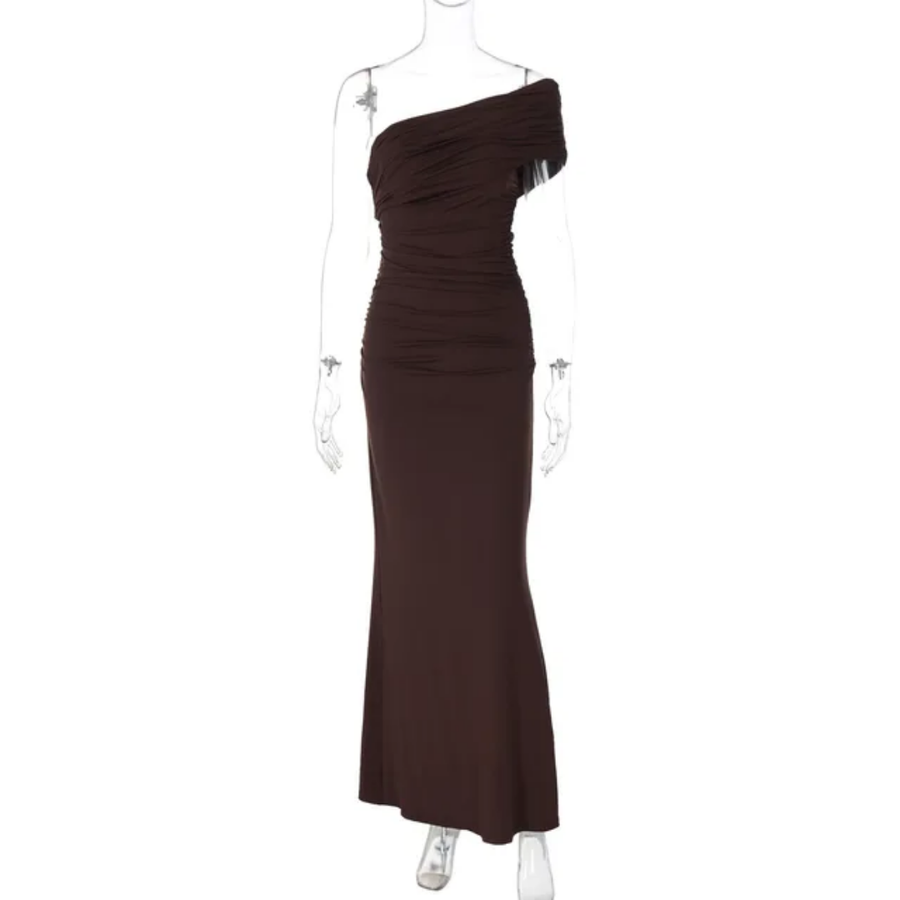 Brown Strapless Dress