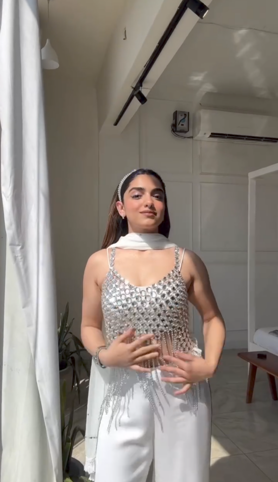 Silver Rhinestone Top