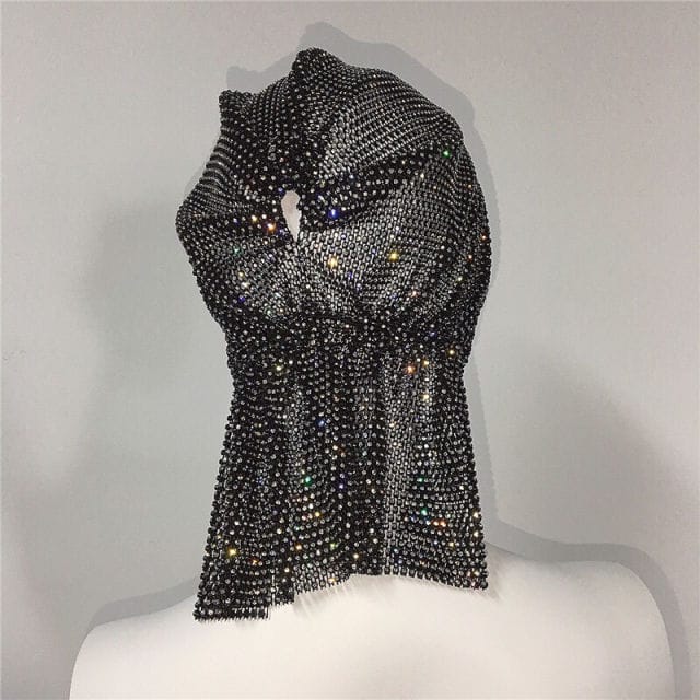 Shiny Rhinestone Mesh Hat