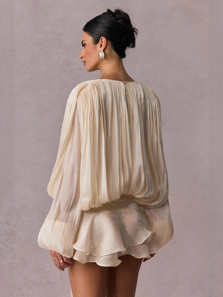 Ruffled White Dress