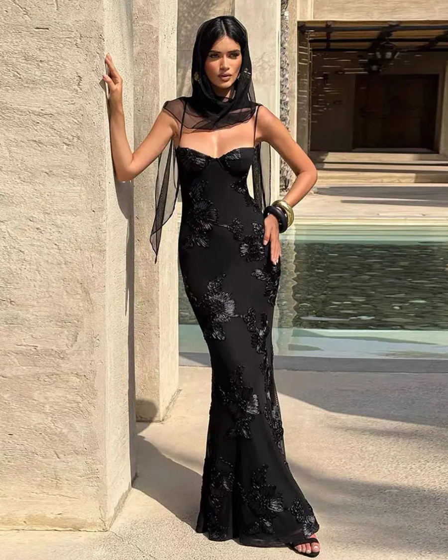 Flower Print Long Dress